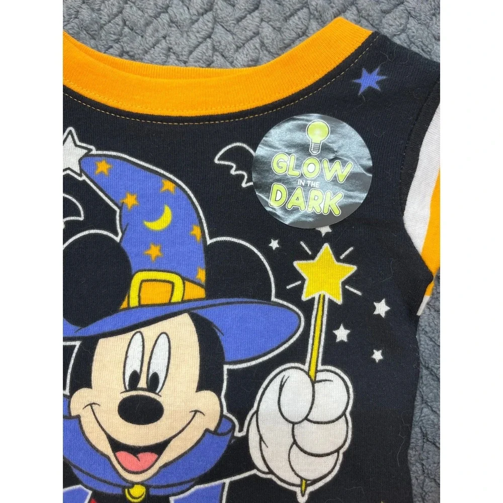 Wizard Mickey Baby Orange Disney Baby Pajama Set Glow Halloween 9M
